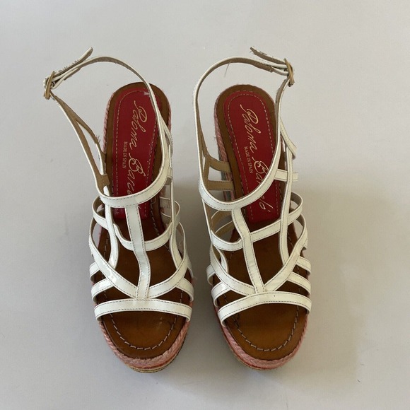 Paloma Barcelo Platform Shoe Wedge Strappy Hippie Sandal Patent Leather BOHO 7.5 - Picture 2 of 13